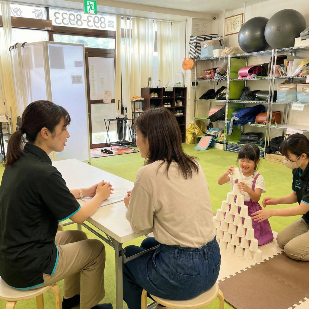 長崎市中川・新中川町の放課後等デイサービス ハートフェルト 見学時の様子