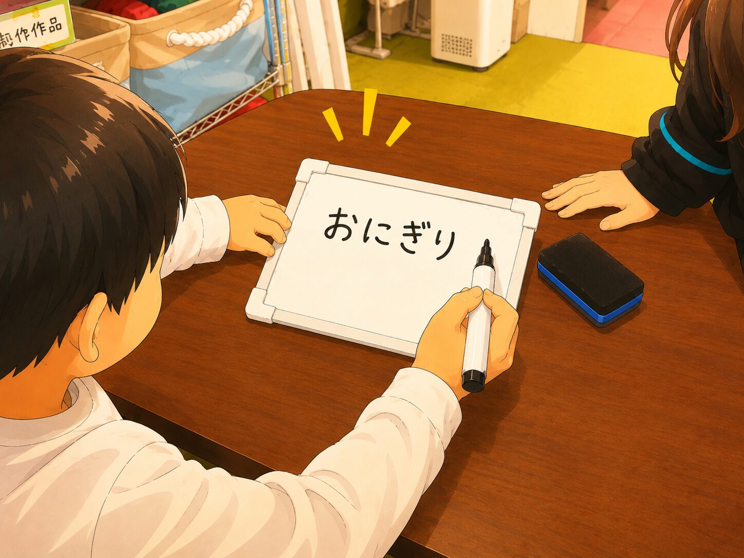 ホワイトボードに答えを書く言語あそび